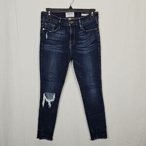 Frame Le Skinny de Jeanne Crop Distressed Jeans